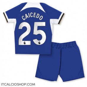 Chelsea Moises Caicedo #25 Prima Maglia Bambino 2023-24 Manica Corta (+ Pantaloni corti)